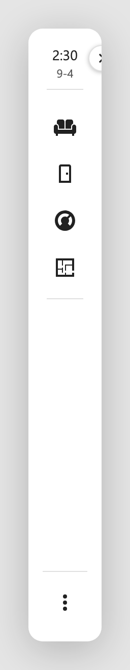The same sidebar collapsed to a slim icon strip.